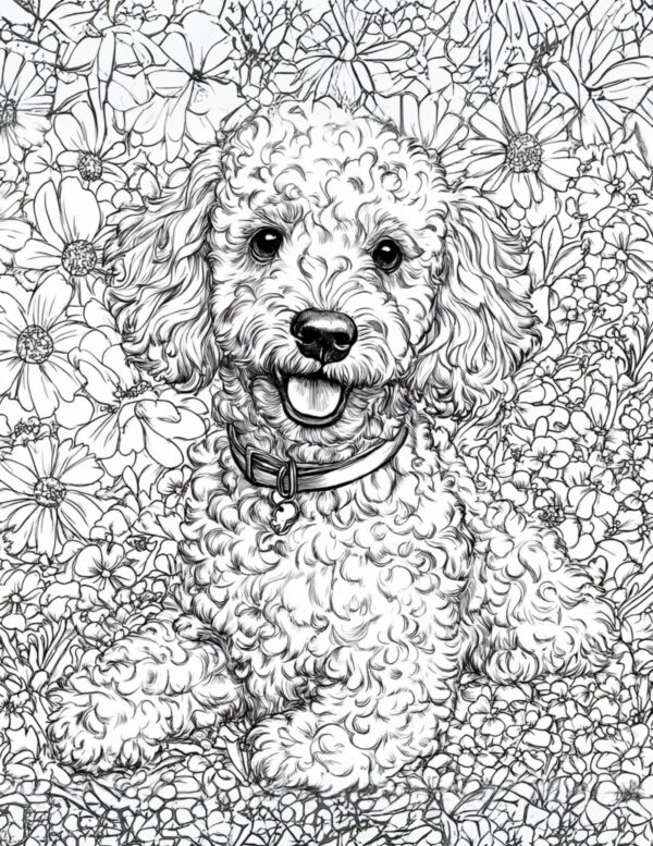 Poodle Coloring Page #2