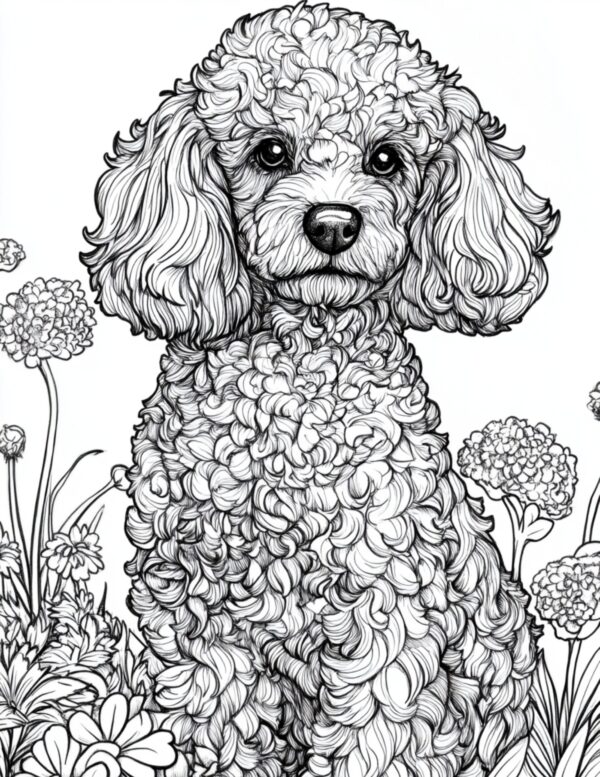 Poodle Coloring Page #4