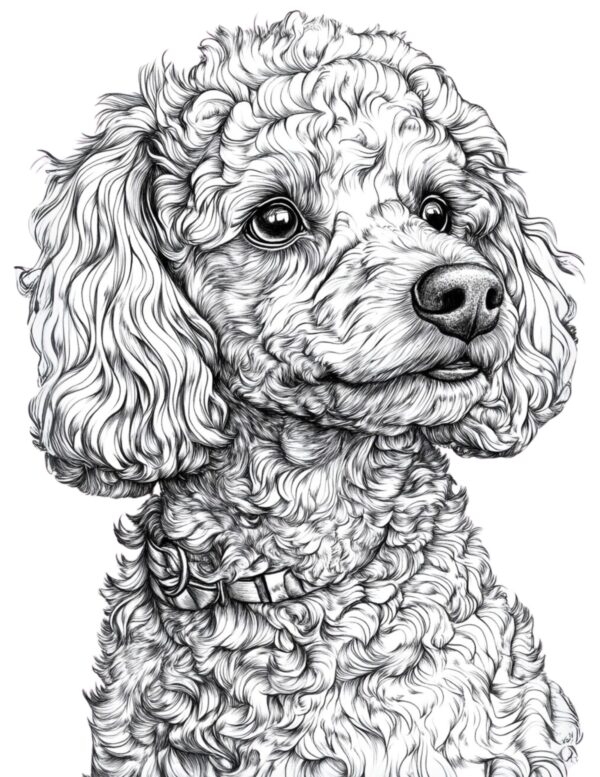 Poodle Coloring Page #6