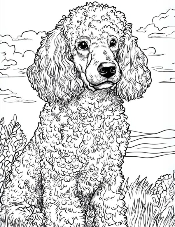 Poodle Coloring Page #7