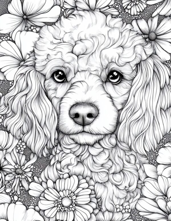 Poodle Coloring Page #8